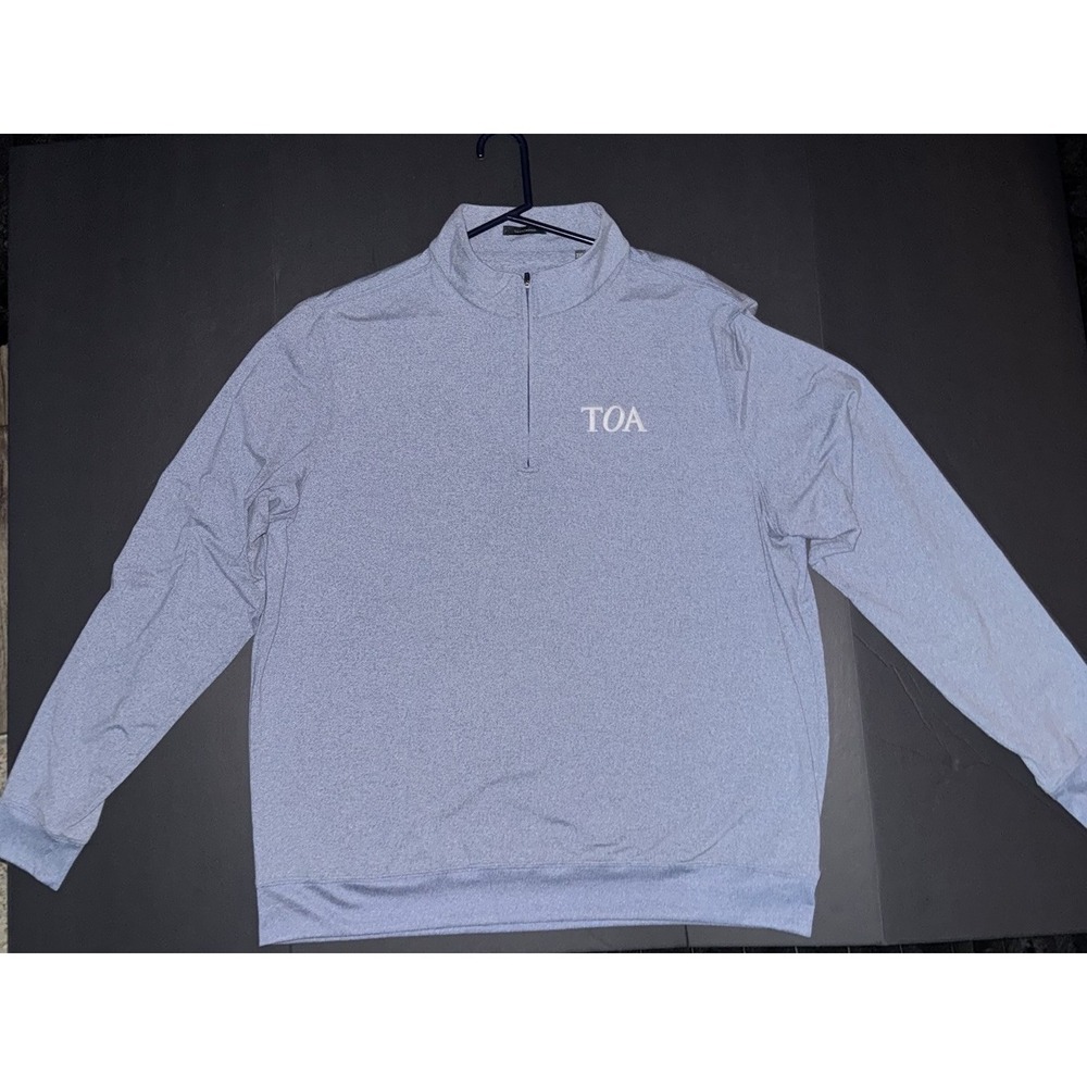 Men's XXL Turtleson TOA Quarter-Zip Performance Pullover Gray Long Sleeve
